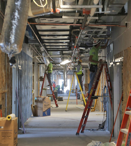 Commercial construction workers