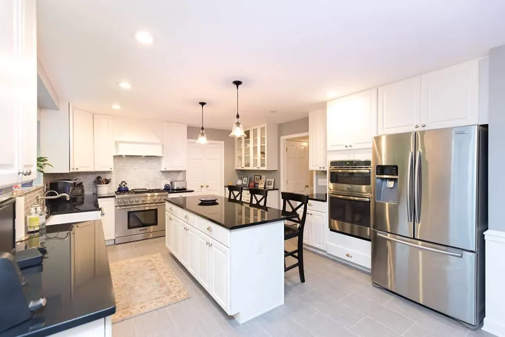 Custom home construction interior view